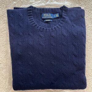 Polo Ralph Lauren Men's Cable-Knit Cashmere Sweater, size L